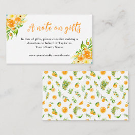 Cartão De Informações Laranjas com Folhagem - Dia A Nota Sobre Presentes