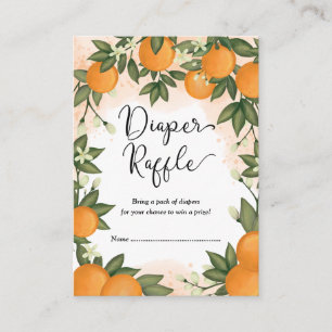 Cartão De Informações Laranjas doces Citrus Greenery Fralda Raffle