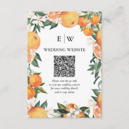 Cartão De Informações Laranjas românticas Citrus Casamento Código QR