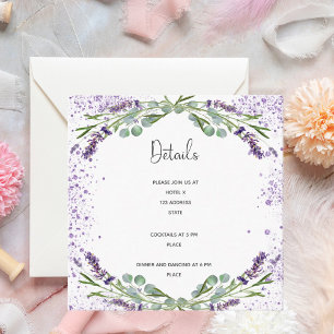 Cartão De Informações Lavanda