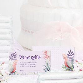 Cartão De Informações Lavanda Encantada Raffle Fralda Neutra do Gênero