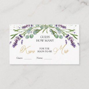 Cartão De Informações Lavanda Eucalyptus Adivinha Quantos Jogo De Beijos
