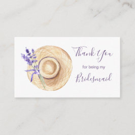 Cartão De Informações Lavanda Flores Bridesmaid Obrigado Enclosure Ca