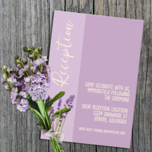 Cartão De Informações Lavanda Love Recepção de casamento