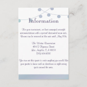 Cartão De Informações Lavanda Mint Informações de Casamento Inserir
