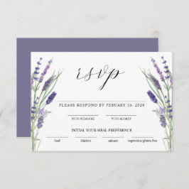 Cartão De Informações Lavanda Verde Lilac Purple Lila Wedding RSVP
