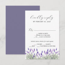 Lavanda Verde Lilac Purple Lila Wedding RSVP E