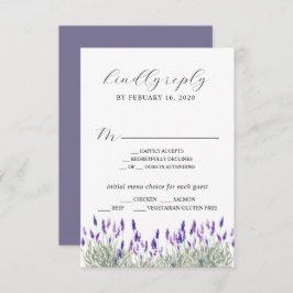 Cartão De Informações Lavanda Verde Lilac Purple Lila Wedding RSVP E