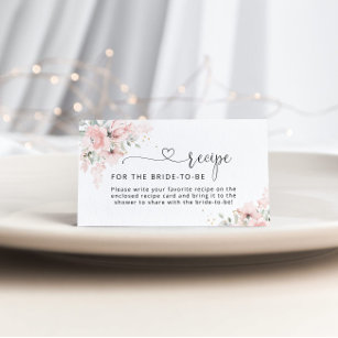 Cartão De Informações Lave a Receita floral para a noiva ser Gabinete