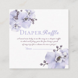 Cartão De Informações Lavender Orchid Baby Shower Diaper Raffle Tickets
