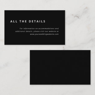 Cartão De Informações Layout mínimo Detalhes do casamento entre Cinzas