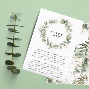 Cartão De Informações Leafy Eucalyptus Wreath Elegant Moss Detalhes