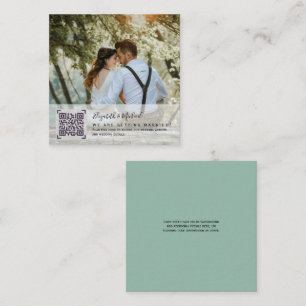 Cartão De Informações LeahG RSVP QR Code PHOTO Details Wedding Card