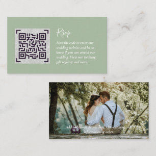 Cartão De Informações LeahG RSVP QR Code PHOTO Details Wedding Card