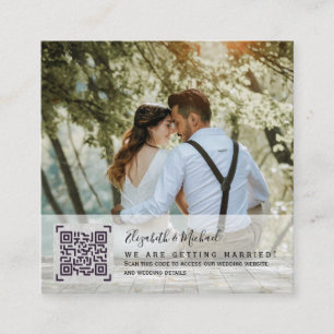 Cartão De Informações LeahG RSVP QR Code PHOTO Details Wedding Card