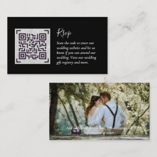 Cartão De Informações LeahG RSVP QR Code PHOTO Details Wedding Card