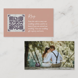 Cartão De Informações LeahG RSVP QR Code PHOTO Details Wedding Card