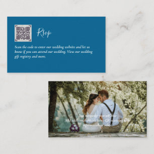 Cartão De Informações LeahG RSVP QR Code PHOTO Details Wedding Card