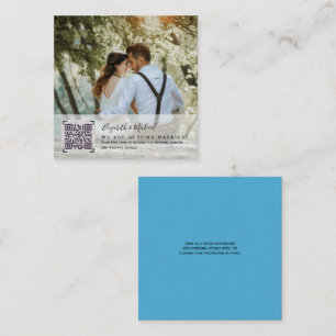 Cartão De Informações LeahG RSVP QR Code PHOTO Details Wedding Card