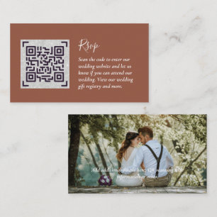 Cartão De Informações LeahG RSVP QR Code PHOTO Details Wedding Card