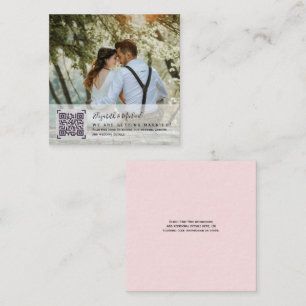 Cartão De Informações LeahG RSVP QR Code PHOTO Details Wedding Card