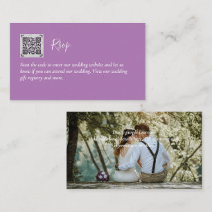 Cartão De Informações LeahG RSVP QR Code PHOTO Details Wedding Card