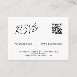 Cartão De Informações Leia o código QR do site do casamento Lugares rese
