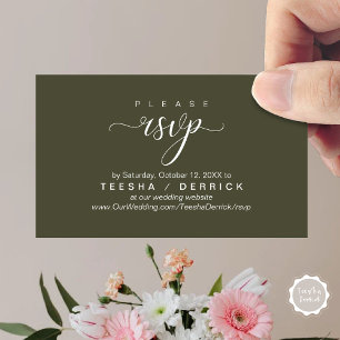 Cartão De Informações Lembrete do Site de Casamento RSVP, Clássica Moder