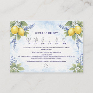 Cartão De Informações Lemon and Lavender Watercolor Weddin