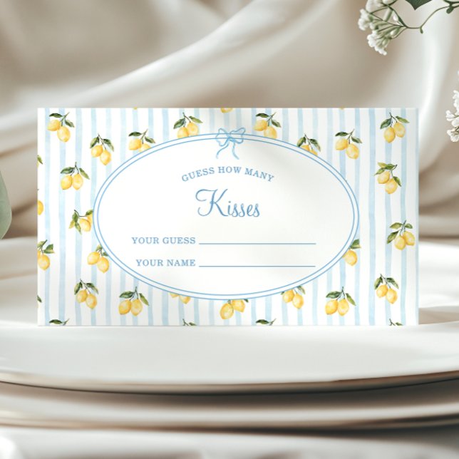Cartão De Informações Lemon Blue Italiane Adivinha Quantos Beijos (Criador carregado)