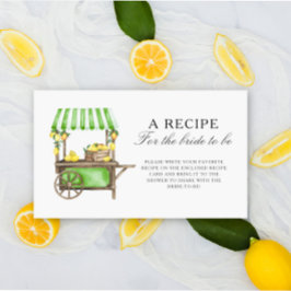Cartão De Informações Lemon Citrus - Recipe for the bride to be