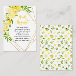 Cartão De Informações Lemons and Foliage Baby Shower Book Request