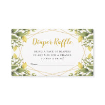Lemons Greenery Chá de fraldas Fralda Raffle