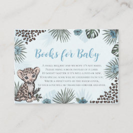 Cartão De Informações Leopard Cub Blue Safari Baby Shower Books for Baby