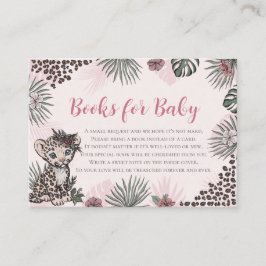 Cartão De Informações Leopard Cub Pink Safari Baby Shower Books for Baby