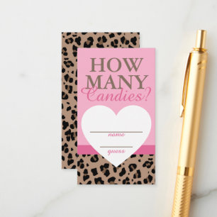 Cartão De Informações Leopardo e cor-de-rosa quantas canções adivinham c