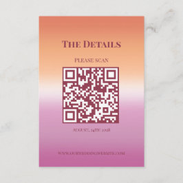 Cartão De Informações Lesbian Wedding Photo Pride Flag Gradient QR Code