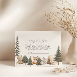 Cartão De Informações Let the adventure begin baby shower diaper raffle