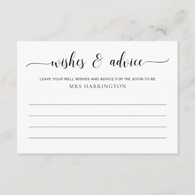 Cartão De Informações Leyton Desejos e Conselhos (Frente)