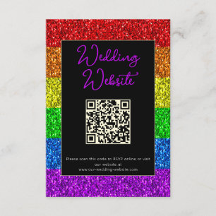 Cartão De Informações LGBT pavilhão arco-íris faísca casamento lésbico g