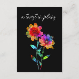 Cartão De Informações LGBTQ  FUNNY Wedding date CHANGE Petals & Pride 