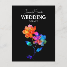 Cartão De Informações 🌈 LGBTQ QR code Wedding Details Petals & Pride 