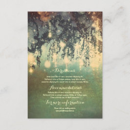 Cartão De Informações Lights Tree Branches Detalhes do Casamento Inserir