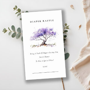 Cartão De Informações Lilac Jacaranda Tree Fralda Raffle Chá de fraldas