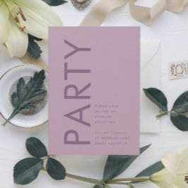 Cartão De Informações Lilac Modern Mauve Purple Names Recepção de casame