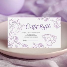 Cartão De Informações Lilac Toile Tea Party Outfit Raffle