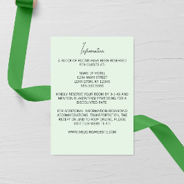 Cartão De Informações Lily Minimalista do Casamento do Vale