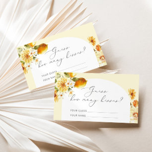 Cartão De Informações Limão adivinha quantos beijos o esconderijo de noi