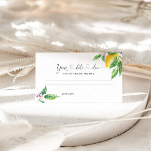 Cartão De Informações Limão-d'água ideias noturnas. Data jar