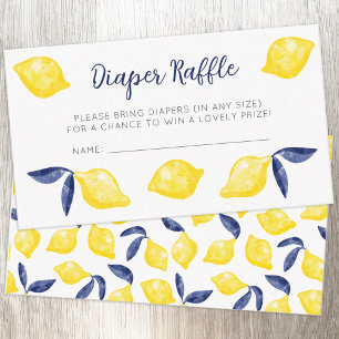 Cartão De Informações Limão de Aquarela Fralda de Citros Raffle